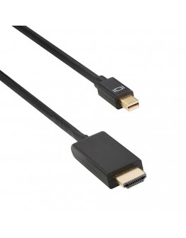 Кабел DeTech Mini DP - HDMI M/M, 14+1 cooper, 3м, Черен - 18280