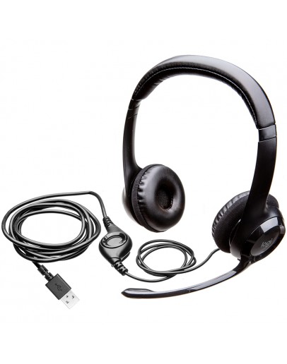 LOGITECH H390 Corded Headset - BLACK - USB