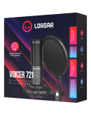 LORGAR Voicer 721, Gaming Microphone, Black, USB