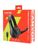 CANYON PC headset CHSU-1 PC Mic USB 2m Black