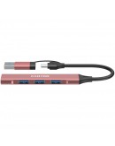 CANYON hub DS-02 4in1 USB-A/C Pink