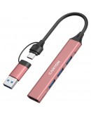 CANYON hub DS-02 4in1 USB-A/C Pink