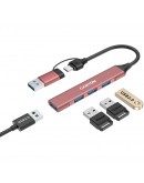 CANYON hub DS-02 4in1 USB-A/C Pink