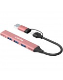 CANYON hub DS-02 4in1 USB-A/C Pink