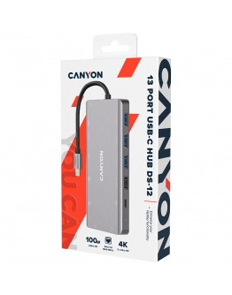 CANYON hub DS-12 13in1 4k USB-C Dark Grey