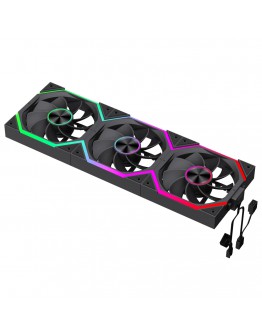 Gamemax Комплект вентилатори Fan Pack 3-in-1 3x120mm - FN12A-N2 WL-R - Reverse, Daisy-Chain, A-RGB