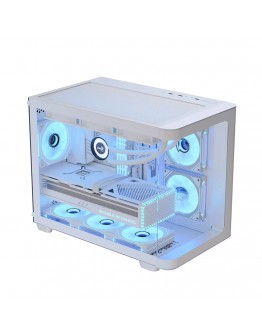 AeroCool кутия Case mATX - P300C-G-WT-v1 - 3 x 120 mm Infinity Mirror A-RGB