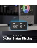 AeroCool кутия Case mATX - P300D Digi-G-BK-v1 - Digital Display, USB-C, 3 x 120 mm A-RGB