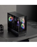 AeroCool кутия Case mATX - P300D Digi-G-BK-v1 - Digital Display, USB-C, 3 x 120 mm A-RGB