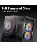 AeroCool кутия Case mATX - P300D Digi-G-BK-v1 - Digital Display, USB-C, 3 x 120 mm A-RGB