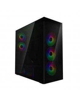 Arctic кутия Case E-ATX - Xtender VG (Black) - PCIe Gen 4 riser included, 5 A-RGB Fans included