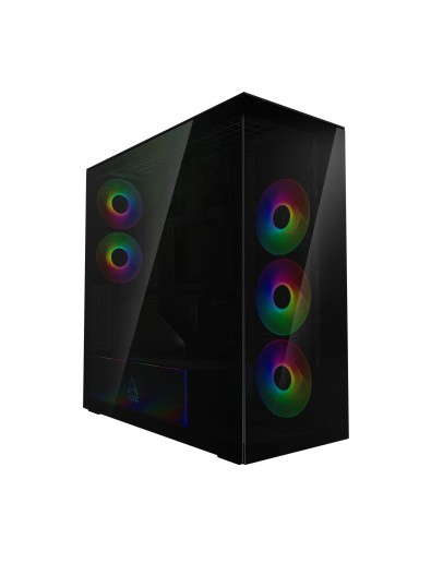 Arctic кутия Case E-ATX - Xtender VG (Black) - PCIe Gen 4 riser included, 5 A-RGB Fans included