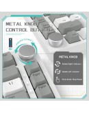 Ajazz геймърска механична клавиатура Gaming Mechanical Keyboard AK820 - AS Red Switch [Linear] (English US), Gray White, White Light