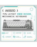 Ajazz геймърска механична клавиатура Gaming Mechanical Keyboard AK820 - AS Red Switch [Linear] (English US), Gray White, White Light