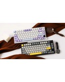 Ajazz геймърска механична клавиатура Wireless Gaming Mechanical Keyboard AK820 PRO - Flying Fish [Linear] (English US), Purple