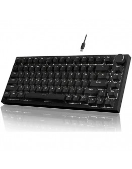Ajazz геймърска механична клавиатура Gaming Mechanical Keyboard AK820 - Red Switches [Linear] (English US), Black, White Backlight