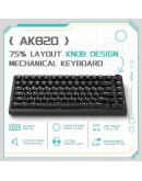 Ajazz геймърска механична клавиатура Gaming Mechanical Keyboard AK820 - Red Switches [Linear] (English US), Black, White Backlight