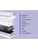 Ajazz геймърска механична клавиатура Wireless Gaming Mechanical Keyboard AK820 V2 PRO - White peach Switch [Linear] (English US), White
