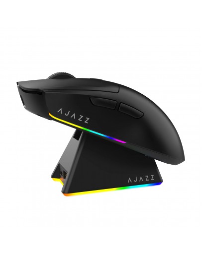 Ajazz професионална геймърска мишка AJ139 V2 MC - Wireless Gaming Mouse - 1K, Magnetic Charging Dock, Black