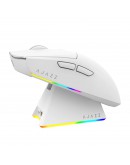 Ajazz професионална геймърска мишка AJ139 V2 MC - Wireless Gaming Mouse - 1K, Magnetic Charging Dock, White