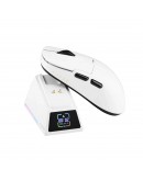 Ajazz професионална геймърска мишка AJ159 APEX - Wireless Gaming Mouse - 8K, Magnetic Charging Dock, White