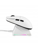 Ajazz професионална геймърска мишка AJ159 APEX - Wireless Gaming Mouse - 8K, Magnetic Charging Dock, White