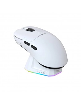 Ajazz професионална геймърска мишка AJ159 PRO - Wireless Gaming Mouse - 8K, Magnetic Charging Dock, White