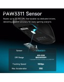 Ajazz професионална геймърска мишка AJ159 V2 MC - Wireless Gaming Mouse - 1K, Magnetic Charging Dock, Black