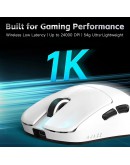 Ajazz професионална геймърска мишка AJ159 V2 MC - Wireless Gaming Mouse - 1K, Magnetic Charging Dock, White