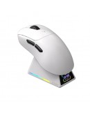 Ajazz професионална геймърска мишка AJ179 APEX - Wireless Gaming Mouse - 8K, Magnetic Charging Dock, White
