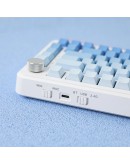 Ajazz геймърска механична клавиатура Wireless Gaming Mechanical Keyboard AK820 MAX - White birch [Linear] (English US), Side Printed, Gray