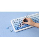 Ajazz геймърска механична клавиатура Wireless Gaming Mechanical Keyboard AK820 MAX - White birch [Linear] (English US), Side Printed, Gray