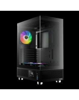Gamdias кутия Case ATX - ATLAS E1 - 3 x 120 mm A-RGB, Digital Display, Tempered Glass