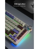 Aula геймърска механична клавиатура Wireless Gaming Mechanical Keyboard AU75 - Bloomfield Switch [Linear] (English US), Turmeric yellow