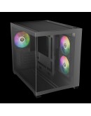 Gamdias кутия Case mATX - AURA GC10M v2 - 3 x 120 mm A-RGB, USB-C, Tempered Glass