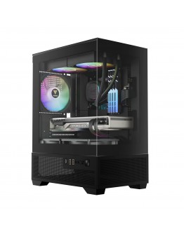 Gamdias кутия Case mATX - AURA GC9M Elite - 3 x 120 mm A-RGB, USB-C, Tempered Glass