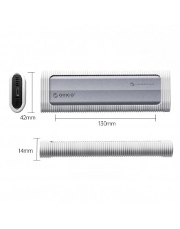 Orico външна кутия за диск Storage - Case - M.2 NVMe M-key 10 Gbps, Silicone Protective Case - AXM2-G2-GY-BP