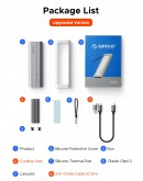 Orico външна кутия за диск Storage - Case - M.2 NVMe/SATA M/B key - USB3.1 Type-C/A, Silicone Protective Case, 10Gbps - AXM2S-G2-V1-GY-BP