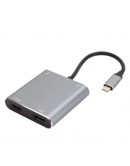 VCom докинг станция Docking Station USB-C 4-in-1 - CU450S - HDMI x 2, USB2.0, USB-C PD3.0 100W, MST