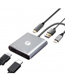 VCom докинг станция Docking Station USB-C 4-in-1 - CU450S - HDMI x 2, USB2.0, USB-C PD3.0 100W, MST