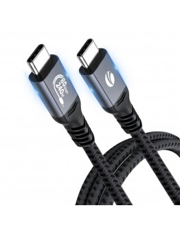 VCom кабел Cable Thunderbolt 5 / USB4 - USB-C 80Gbps PD240W 0.3m Black - CU584M-0.3m