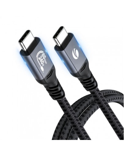 VCom кабел Cable Thunderbolt 5 / USB4 - USB-C 80Gbps PD240W 0.6m Black - CU584M-0.6m