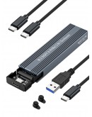VCom външна кутия за диск Storage Case - M.2 NVMe/SATA/NGFF M/B key - 10Gbps USB3.1 Type-C/A - CU850SN