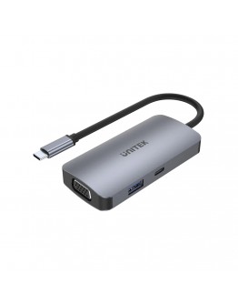 Unitek докинг станция Docking Station Type-C 5-in-1 - uHUB P5 Trio D1051A - USB-C PD100W x 1, HDMI x 2, VGA, USB3.0 x 1