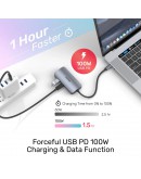 Unitek докинг станция Docking Station Type-C 5-in-1 - uHUB P5 Trio D1051A - USB-C PD100W x 1, HDMI x 2, VGA, USB3.0 x 1