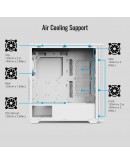 AeroCool кутия Case ATX - D501A White, Addressable RGB, Wood