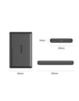 Orico външна кутия за диск Storage - Case - 2.5 inch USB-C/A Black - DDL25-C3-BK