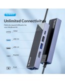 Orico докинг станция Docking Station Type-C - DM-10P-BK-BP - HDMI, USB-C, USB-A x 4, PD100W x 1, LAN (1Gbps), SD/TF
