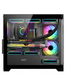Darkflash кутия Case mATX - DS900M Black - 6 x 120 mm Infinity Mirror A-RGB