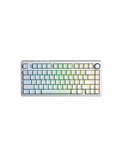 Aula геймърска механична клавиатура Wireless Gaming Mechanical Keyboard F75HE - Black King Magnetic Switch [Linear] (English US), White